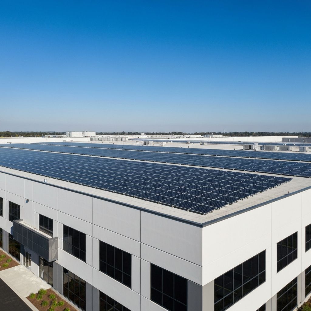 Commercial solar installation on a business in Edmonton